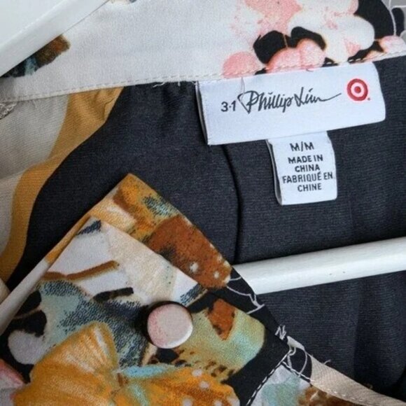 3.1 Phillip Lim For Target floral long sleeve button down top size M - Picture 9 of 9